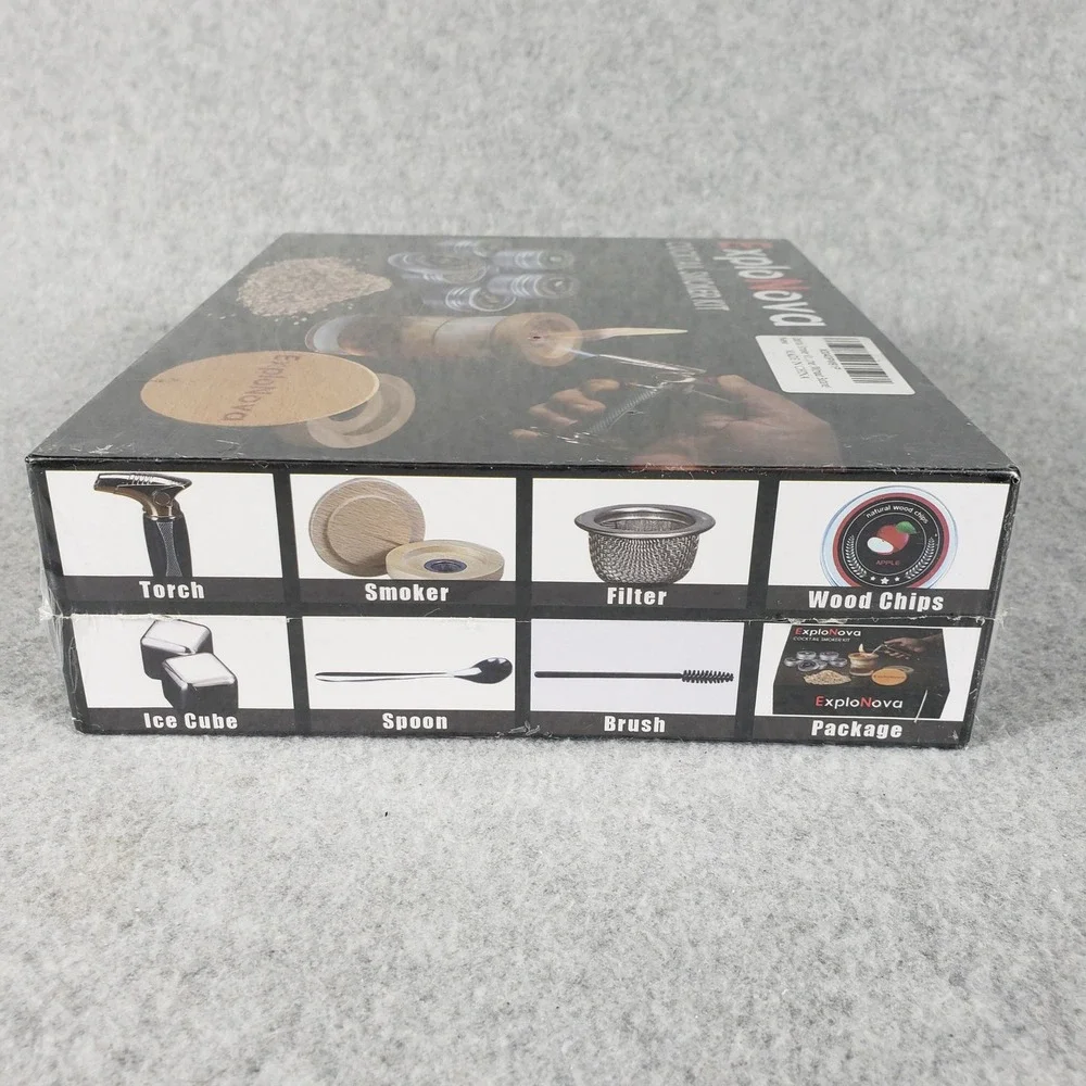 ExploNova Cocktail Smoker Kit with Torch Wood Chips Professional Bar Infuser Set